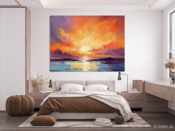 Large Art Painting for Living Room, Original Landscape Canvas Art, Oversized Landscape Wall Art Paintings, Contemporary Acrylic Painting on Canvas-Grace Painting Crafts