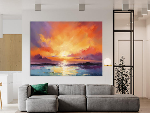 Large Art Painting for Living Room, Original Landscape Canvas Art, Oversized Landscape Wall Art Paintings, Contemporary Acrylic Painting on Canvas-Grace Painting Crafts