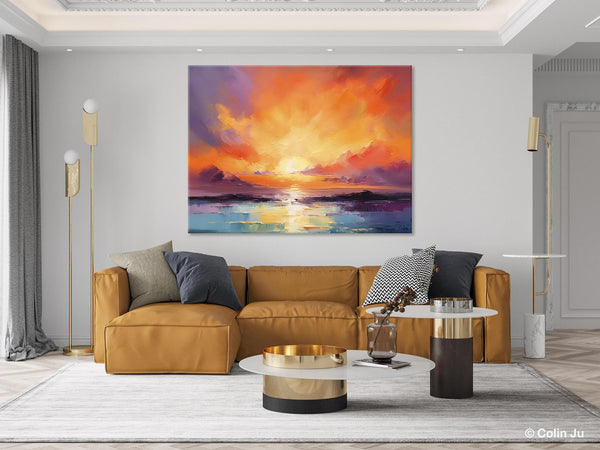 Large Art Painting for Living Room, Original Landscape Canvas Art, Oversized Landscape Wall Art Paintings, Contemporary Acrylic Painting on Canvas-Grace Painting Crafts