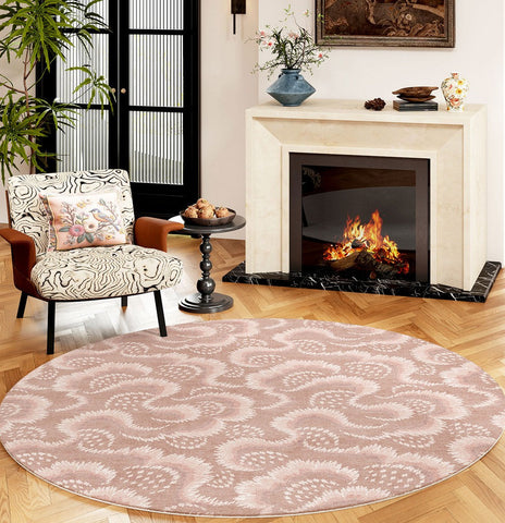 Contemporary Modern Rugs, Mid Century Round Modern Rugs under Chairs, Bedroom Abstract Modern Area Rugs, Geometric Round Rugs for Dining Room-Grace Painting Crafts