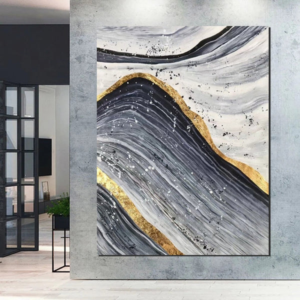 Abstract Canvas Painting, Extra Large Abstract Artwork, Modern Paintings for Dining Room, Hand Painted Wall Painting-Grace Painting Crafts