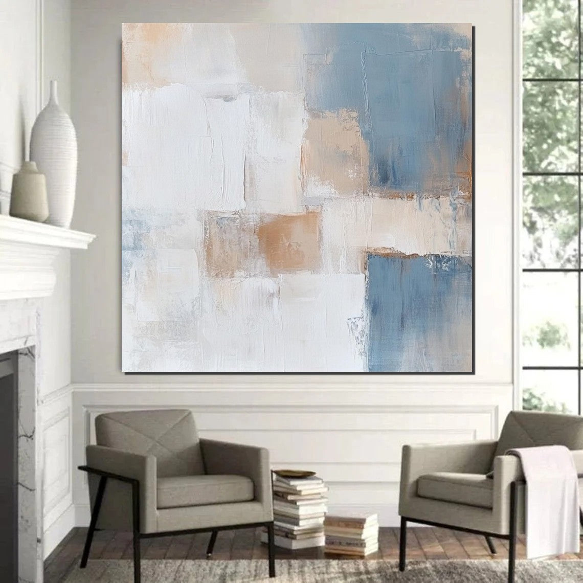 Large Modern Canvas Painting, Wall Art for Bedroom, Contemporary Modern Artwork, Hand Painted Wall Art Painting-Grace Painting Crafts