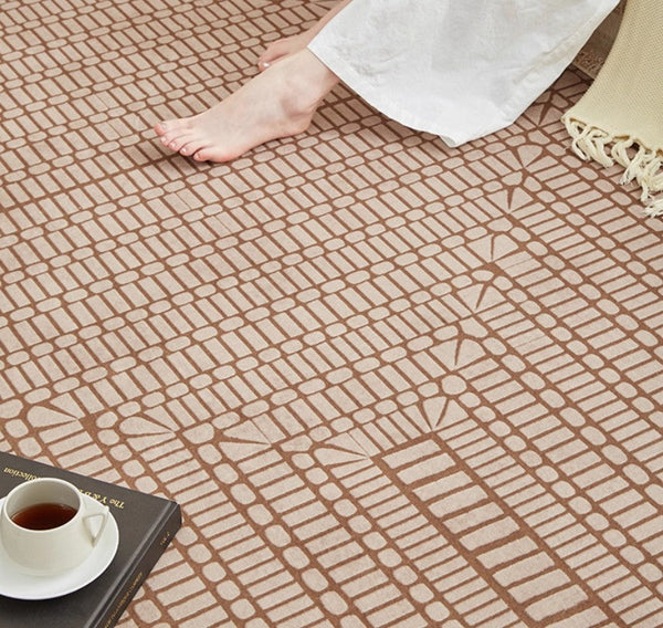 Mid Century Geometric Carpets, Modern Rugs under Dining Room Table, Contemporary Modern Rugs Next to Bed, Abstract Modern Rugs for Living Room-Grace Painting Crafts