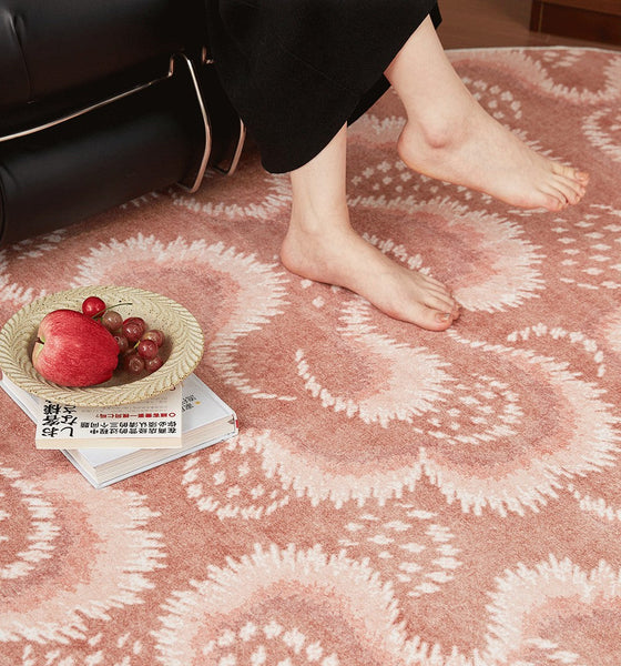 Contemporary Modern Rugs, Mid Century Round Modern Rugs under Chairs, Bedroom Abstract Modern Area Rugs, Geometric Round Rugs for Dining Room-Grace Painting Crafts