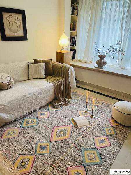 Extra Large Vintage Persian Rugs, Morocco Rugs for Dining Room, Traditional Colorful Moroccan Rug, Bedroom Vintage Rugs, Oversized Area Rugs for Living Room-Grace Painting Crafts
