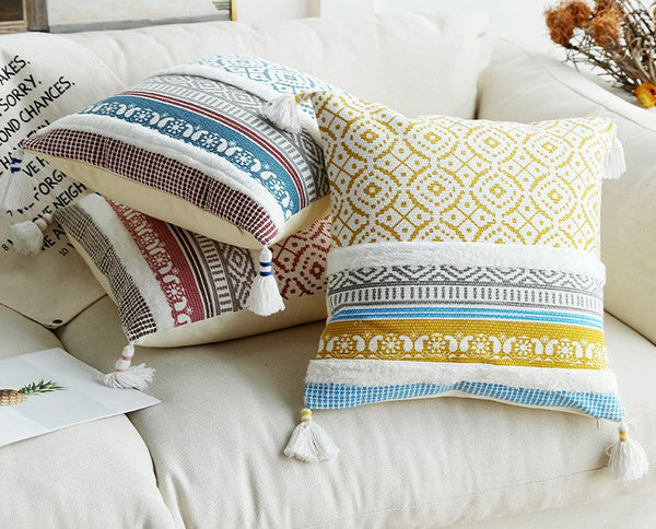 Modern Decorative Pillow for Interior Design, Contemporary Decorative Pillow Covers, Geometric Modern Sofa Pillows for Bedroom, Square Pillows for Couch-Grace Painting Crafts
