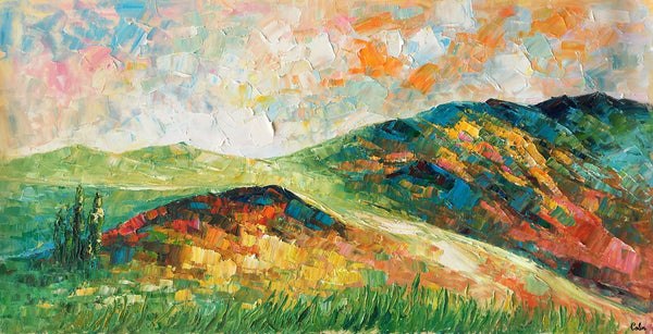 Mountain Landscape Painting, Landscape Painting, Custom Abstract Oil Painting, Bedroom Wall Art-Grace Painting Crafts
