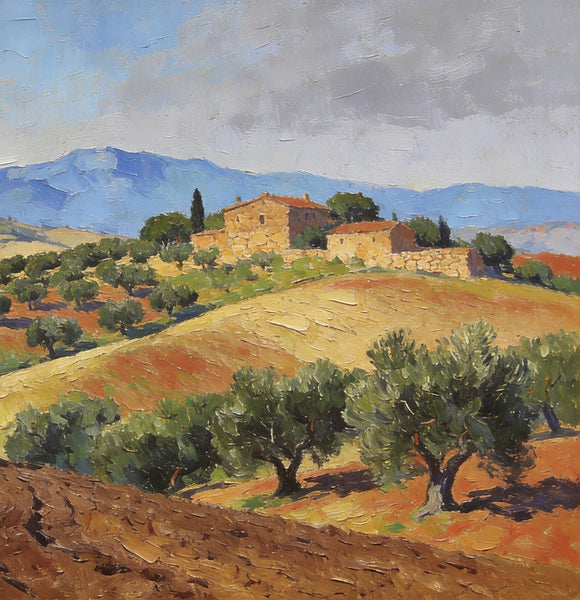 Canvas Wall Art Paintings, Tuscan Hillside Serenity, Hand Painted Canvas Art, Landscape Canvas Paintings, Original Oil Paintings, Small Oil Paintings-Grace Painting Crafts