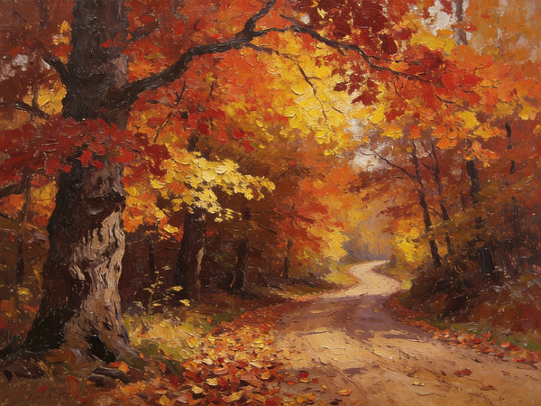 Canvas Wall Art Paintings, Serene Autumn Forest Landscape, Small Oil Paintings, Hand Painted Canvas Art, Landscape Canvas Paintings, Original Oil Paintings-Grace Painting Crafts