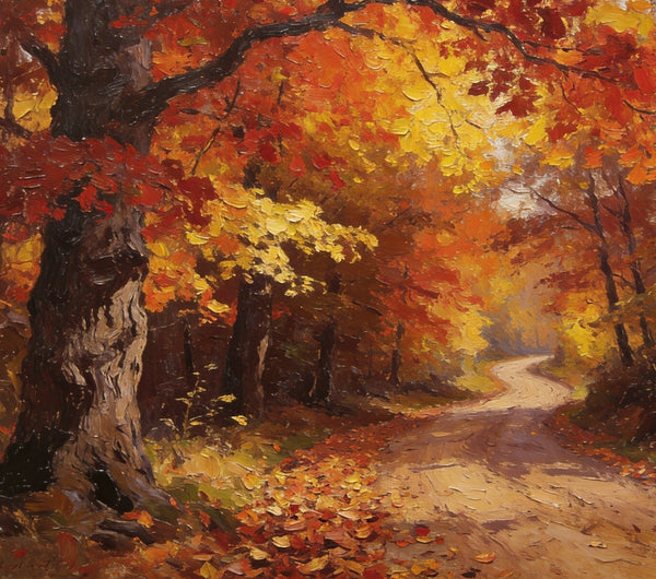 Canvas Wall Art Paintings, Serene Autumn Forest Landscape, Small Oil Paintings, Hand Painted Canvas Art, Landscape Canvas Paintings, Original Oil Paintings-Grace Painting Crafts