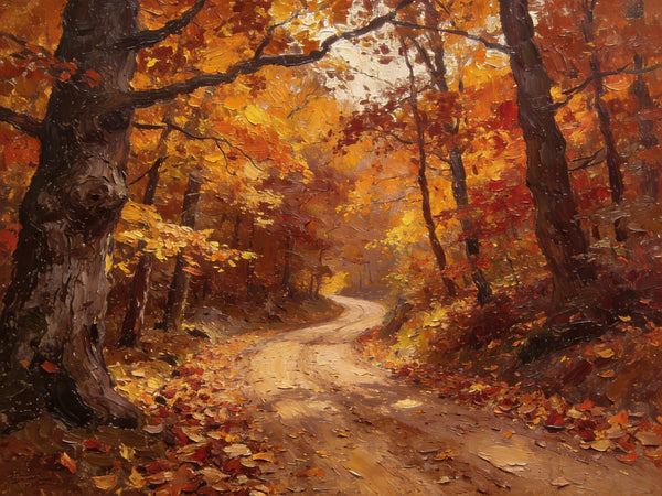Landscape Canvas Paintings, Charming Autumn Forest Path, Canvas Wall Art Paintings, Hand Painted Canvas Art, Original Oil Paintings, Buy Small Canvas Paintings-Grace Painting Crafts