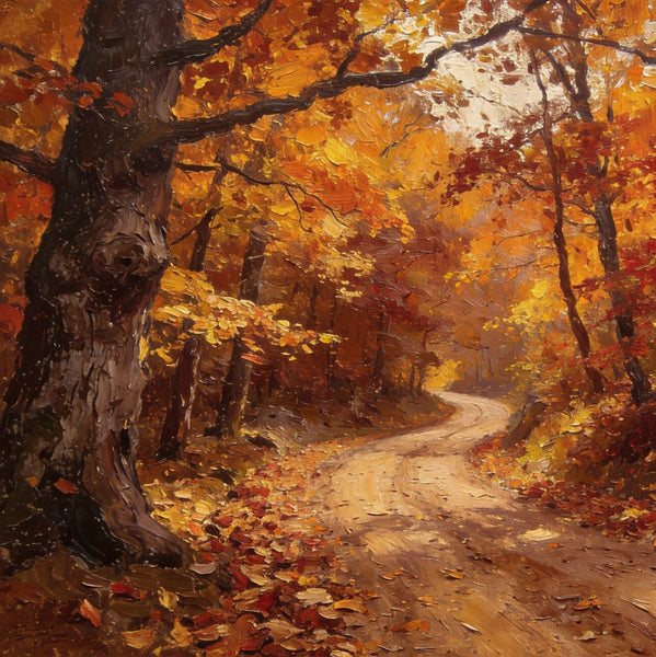 Landscape Canvas Paintings, Charming Autumn Forest Path, Canvas Wall Art Paintings, Hand Painted Canvas Art, Original Oil Paintings, Buy Small Canvas Paintings-Grace Painting Crafts