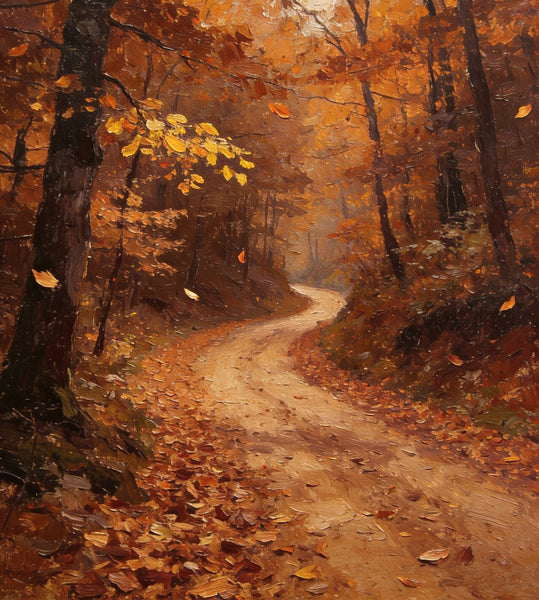 Hand Painted Wall Art Paintings, Autumn in the Forest, Small Canvas Paintings, Original Landscape Art, Heavy Texture Oil Paintings-Grace Painting Crafts