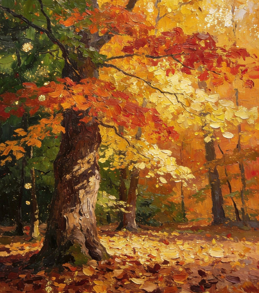 Enchanting Autumn Forest, Hand Painted Canvas Wall Art, Heavy Texture Artwork, Original Wall Art Paintings, Small Oil Paintings-Grace Painting Crafts