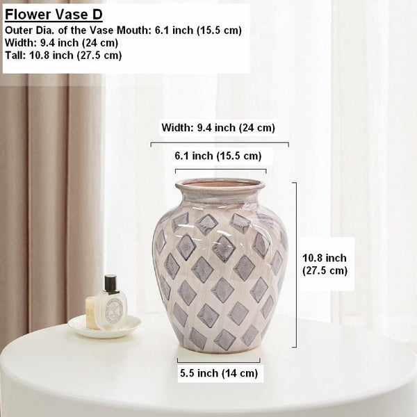 Porcelain Flower Vases, Flower Vases on Table, Contemporary Vases for Modern Home Decor, Ceramic Bouquet Vases, Dining Table Centerpiece-Grace Painting Crafts