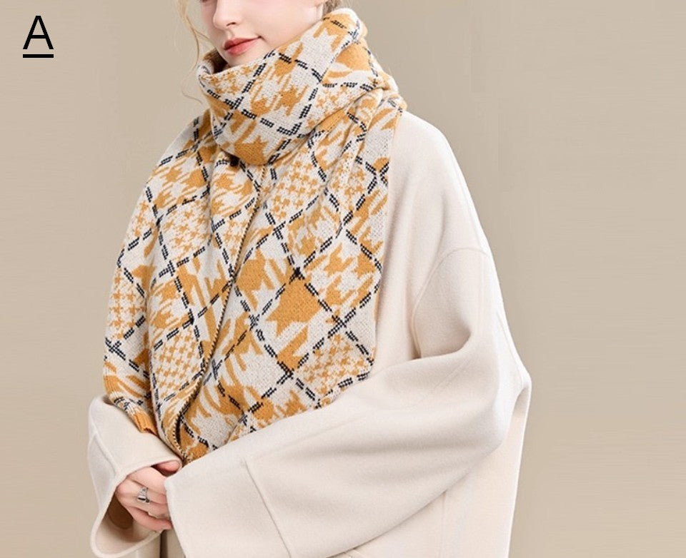 Holiday Scarf, Winter Wool Scarf, Warm Winter Scarf, Soft Cashmere Scarf for Women, Elegant Wool Scarves, Christmas Gifts for Her, Cold Weather Scarf, Fashion Scarf-Grace Painting Crafts