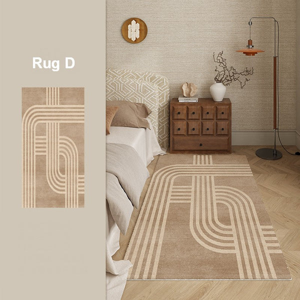 Contemporary Modern Rugs Next to Bed, Geometric Modern Rugs under Dining Room Table, Brown Modern Carpets for Office, Abstract Modern Rugs for Living Room-Grace Painting Crafts