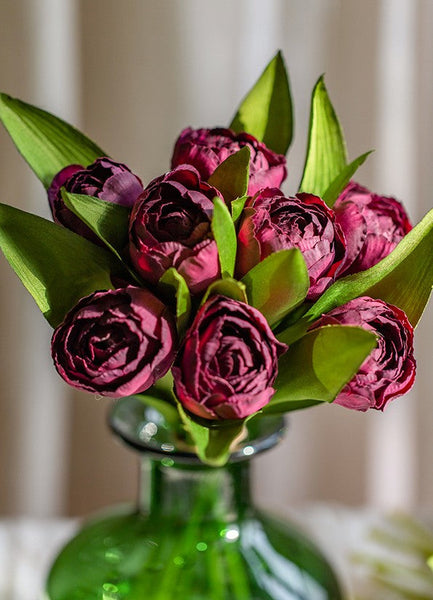 Purple Tulip Flowers, Bedroom Flower Arrangement Ideas, Spring Artificial Floral for Dining Room Table, Simple Modern Floral Arrangement Ideas for Home Decoration-Grace Painting Crafts