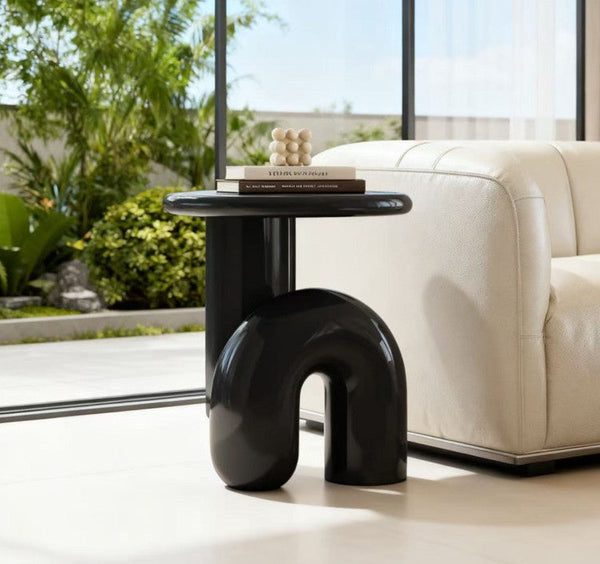 Contemporary Round Side Table, Minimalist Modern Occasional Table, Low Profile Sofa Table, Unique Small End Table, Portable Casual Side Table, Creative Coffee Table, Lightweight Indoor Outdoor Table, Contemporary Side Table-Grace Painting Crafts