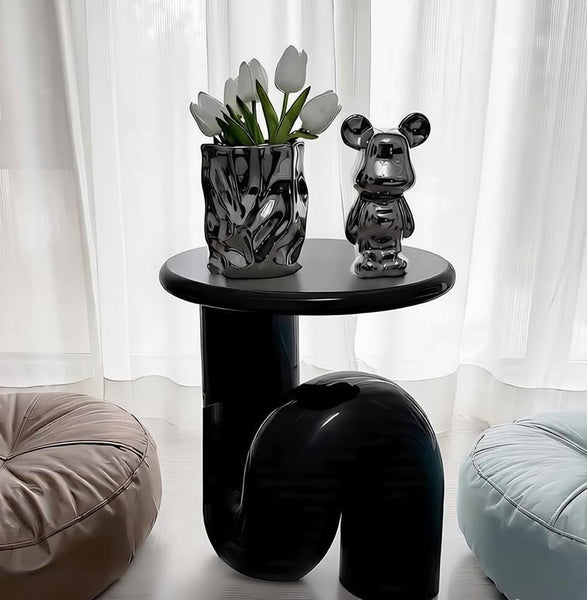 Low Profile Sofa Table, Unique Small End Table, Contemporary Round Side Table, Minimalist Modern Occasional Table, Portable Casual Side Table, Creative Coffee Table, Lightweight Indoor Outdoor Table, Contemporary Side Table-Grace Painting Crafts
