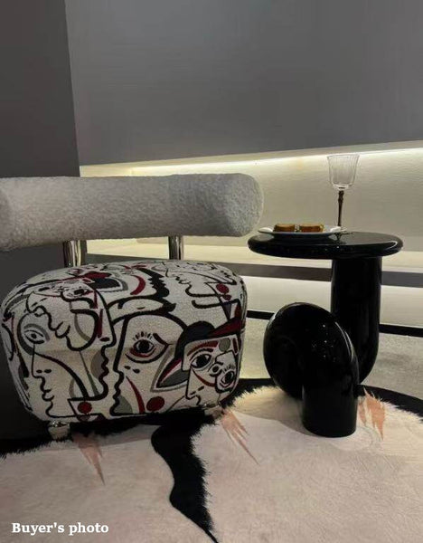 Low Profile Sofa Table, Unique Small End Table, Contemporary Round Side Table, Minimalist Modern Occasional Table, Portable Casual Side Table, Creative Coffee Table, Lightweight Indoor Outdoor Table, Contemporary Side Table-Grace Painting Crafts