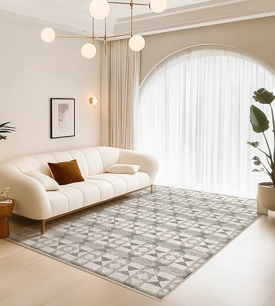 Modern Floor Rugs for Bedroom, Extra Large Geometric Modern Rugs for Office, Large Gray Floor Rugs for Living Room, Dining Room Floor Rug-Grace Painting Crafts