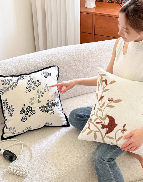Decorative Pillows for Couch, Square Decorative Pillow Covers, Farmhouse Decorative Pillows for Sofa, Spring Swallow Decorative Pillows for Bedroom-Grace Painting Crafts