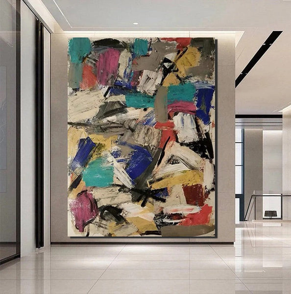 Large Abstract Paintings, Contemporary Acrylic Wall Art Ideas, Large Paintings for Living Room, Simple Modern Art, Modern Canvas Painting-Grace Painting Crafts