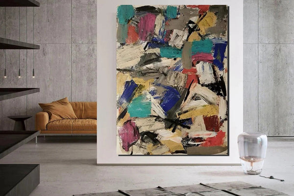 Large Abstract Paintings, Contemporary Acrylic Wall Art Ideas, Large Paintings for Living Room, Simple Modern Art, Modern Canvas Painting-Grace Painting Crafts
