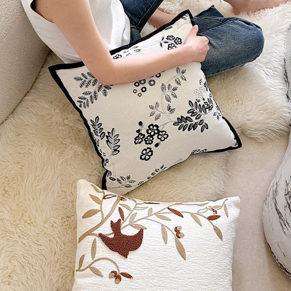 Decorative Pillows for Couch, Square Decorative Pillow Covers, Farmhouse Decorative Pillows for Sofa, Spring Swallow Decorative Pillows for Bedroom-Grace Painting Crafts