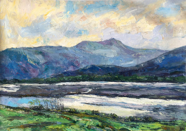 Landscape Canvas Painting, Canvas Wall Art Painting, Mountain Landscape Paintings, Custom Large Painting, Autumn Mountain Painting-Grace Painting Crafts