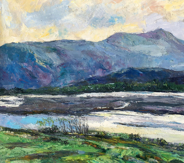 Landscape Canvas Painting, Canvas Wall Art Painting, Mountain Landscape Paintings, Custom Large Painting, Autumn Mountain Painting-Grace Painting Crafts