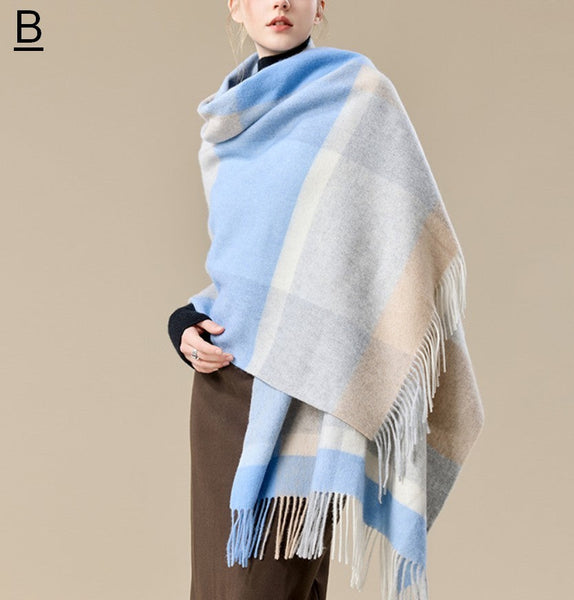 Christmas Holiday Gift, Evening Wrap, Large Wool Scarf, Winter Shawl, Elegant Shawl, Warm Cape, Cold Weather Scarf, Fashion Scarf, Oversized Scarf, Winter Shawl-Grace Painting Crafts