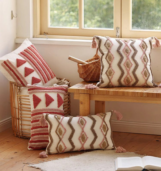 Modern Decorative Pillows for Interior Design, Simple Decorative Pillow Covers, Square Modern Throw Pillows for Couch, Contemporary Modern Sofa Pillows-Grace Painting Crafts