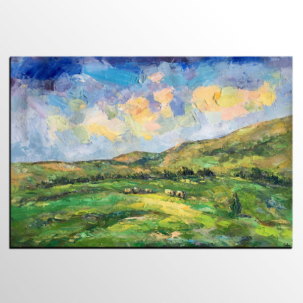 Landscape Painting for Sale, Mountain Painting, Custom Original Landscape Painting on Canvas, Landscape Painting for Living Room-Grace Painting Crafts