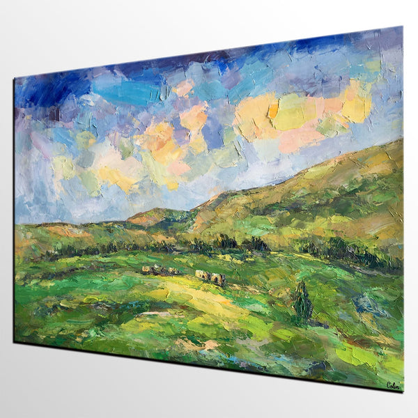 Landscape Painting for Sale, Mountain Painting, Custom Original Landscape Painting on Canvas, Landscape Painting for Living Room-Grace Painting Crafts