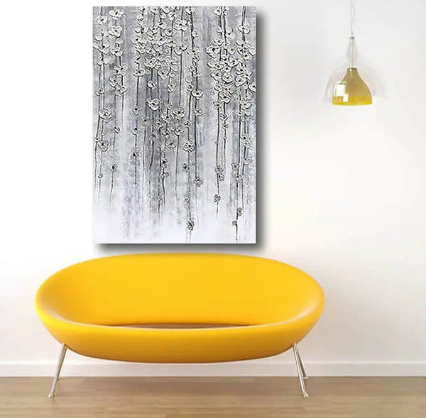 Paintings for Bedroom, Abstract Flower Painting, Flower Acrylic Painting, Canvas Painting Flower, Simple Modern Acrylic Paintings-Grace Painting Crafts