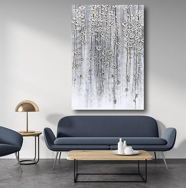 Paintings for Bedroom, Abstract Flower Painting, Flower Acrylic Painting, Canvas Painting Flower, Simple Modern Acrylic Paintings-Grace Painting Crafts