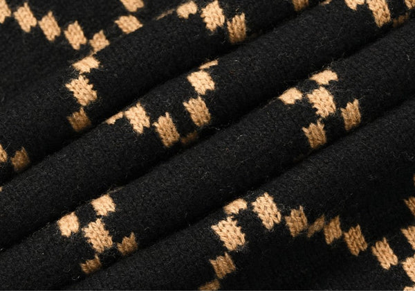 Elegant Wool Scarves, Black Brown Warm Winter Scarf, Winter Wool Scarf, Soft Cashmere Scarf for Women, Cold Weather Scarf, Fashion Scarf, Christmas Gifts for Her, Holiday Scarf-Grace Painting Crafts