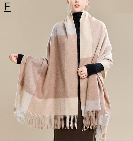 Christmas Holiday Gift, Evening Wrap, Large Wool Scarf, Winter Shawl, Elegant Shawl, Warm Cape, Cold Weather Scarf, Fashion Scarf, Oversized Scarf, Winter Shawl-Grace Painting Crafts