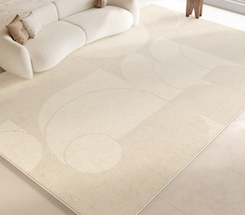 Abstract Contemporary Rugs for Bedroom, Modern Cream Color Rugs for Living Room, Modern Rugs under Sofa, Dining Room Floor Rugs, Modern Rugs for Office-Grace Painting Crafts