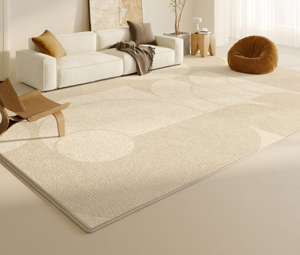 Modern Cream Color Rugs for Living Room, Modern Rugs under Sofa, Abstract Contemporary Rugs for Bedroom, Dining Room Floor Rugs, Modern Rugs for Office-Grace Painting Crafts