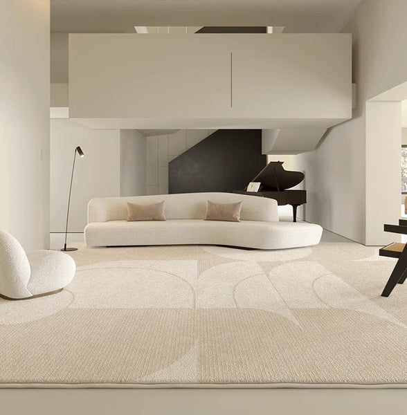 Modern Cream Color Rugs for Living Room, Modern Rugs under Sofa, Abstract Contemporary Rugs for Bedroom, Dining Room Floor Rugs, Modern Rugs for Office