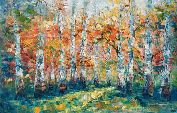 Original Wall Art, Birch Tree Painting, Landscape Painting, Custom Canvas Wall Art, Original Artwork, Canvas Painting, Tree Painting-Grace Painting Crafts
