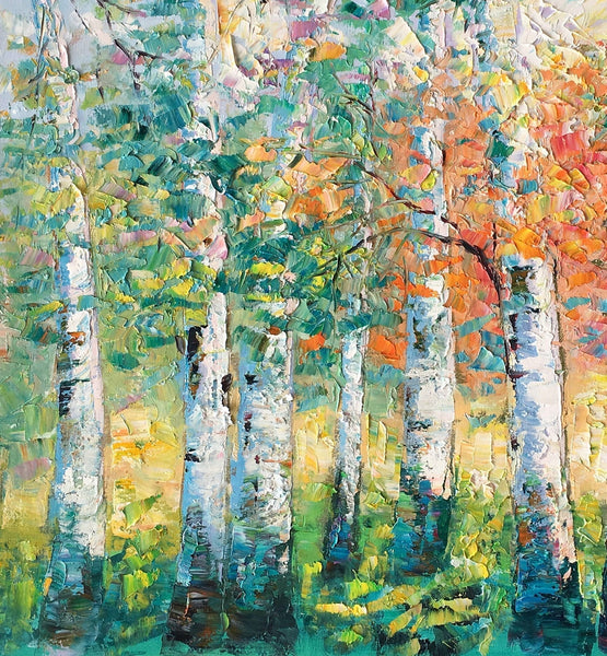 Custom Canvas Painting for Living Room, Heavy Texture Canvas Art, Autumn Tree Landscape Art-Grace Painting Crafts