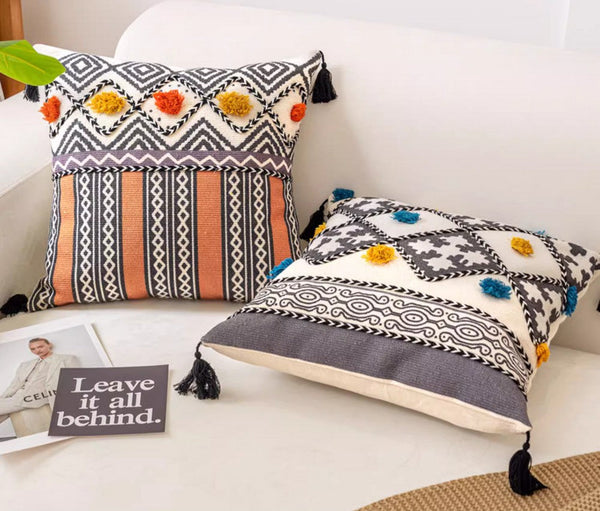 Decorative Throw Pillows for Living Room, Bohemian Decorative Sofa Pillows, Geometric Modern Pillows, Oriental Square Pillows for Couch-Grace Painting Crafts