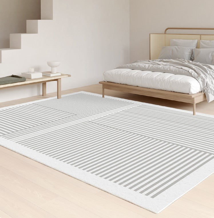 Gray Modern Rugs for Living Room, Geometric Contemporary Rugs for Dining Room, Bedroom Floor Rugs, Soft Modern Rug for Living Room-Grace Painting Crafts