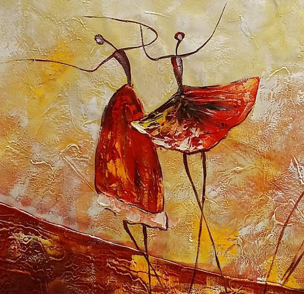 Simple Canvas Painting, Dining Room Wall Art Paintings, Buy Art Online, Abstract Acrylic Painting, Ballet Dancer Painting-Grace Painting Crafts