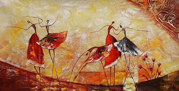 Simple Canvas Painting, Dining Room Wall Art Paintings, Buy Art Online, Abstract Acrylic Painting, Ballet Dancer Painting-Grace Painting Crafts