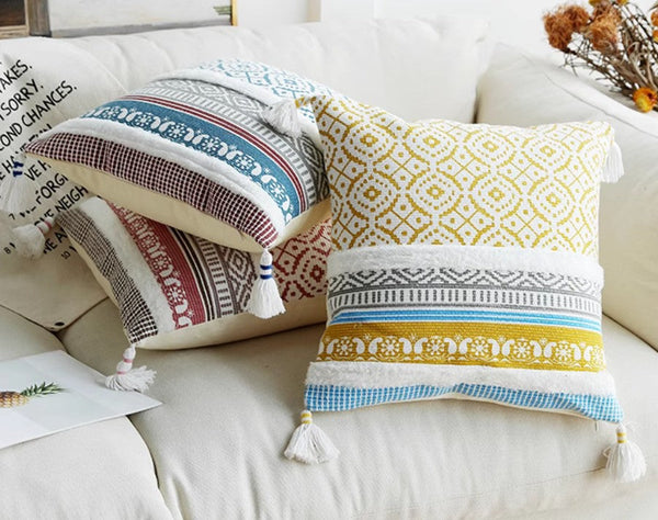 Modern Decorative Pillow for Interior Design, Contemporary Decorative Pillow Covers, Geometric Modern Sofa Pillows for Bedroom, Square Pillows for Couch-Grace Painting Crafts